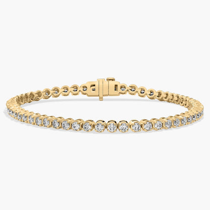 Nuit D’Or 3 CTW Natural Diamond Buttercup Tennis Bracelet in yellow gold, view 1