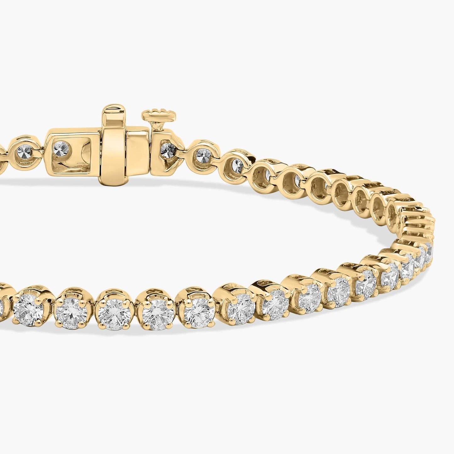 Nuit D’Or 3 CTW Natural Diamond Buttercup Tennis Bracelet in yellow gold, view 3