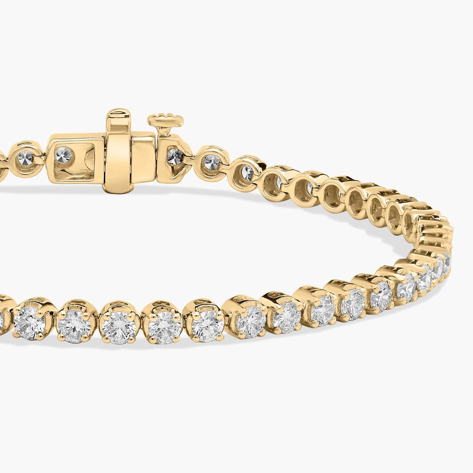 Nuit D’Or 3 CTW Natural Diamond Buttercup Tennis Bracelet in yellow gold, view 3