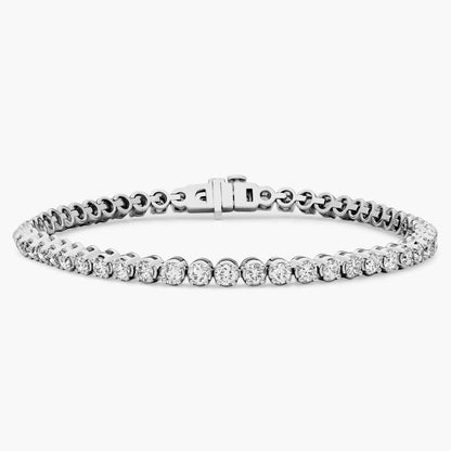 Nuit D’Or 4 CTW Natural Diamond Buttercup Tennis Bracelet in white gold, view 1