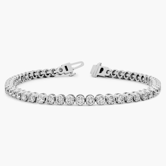 Nuit D’Or 4 CTW Natural Diamond Buttercup Tennis Bracelet in white gold, view 2