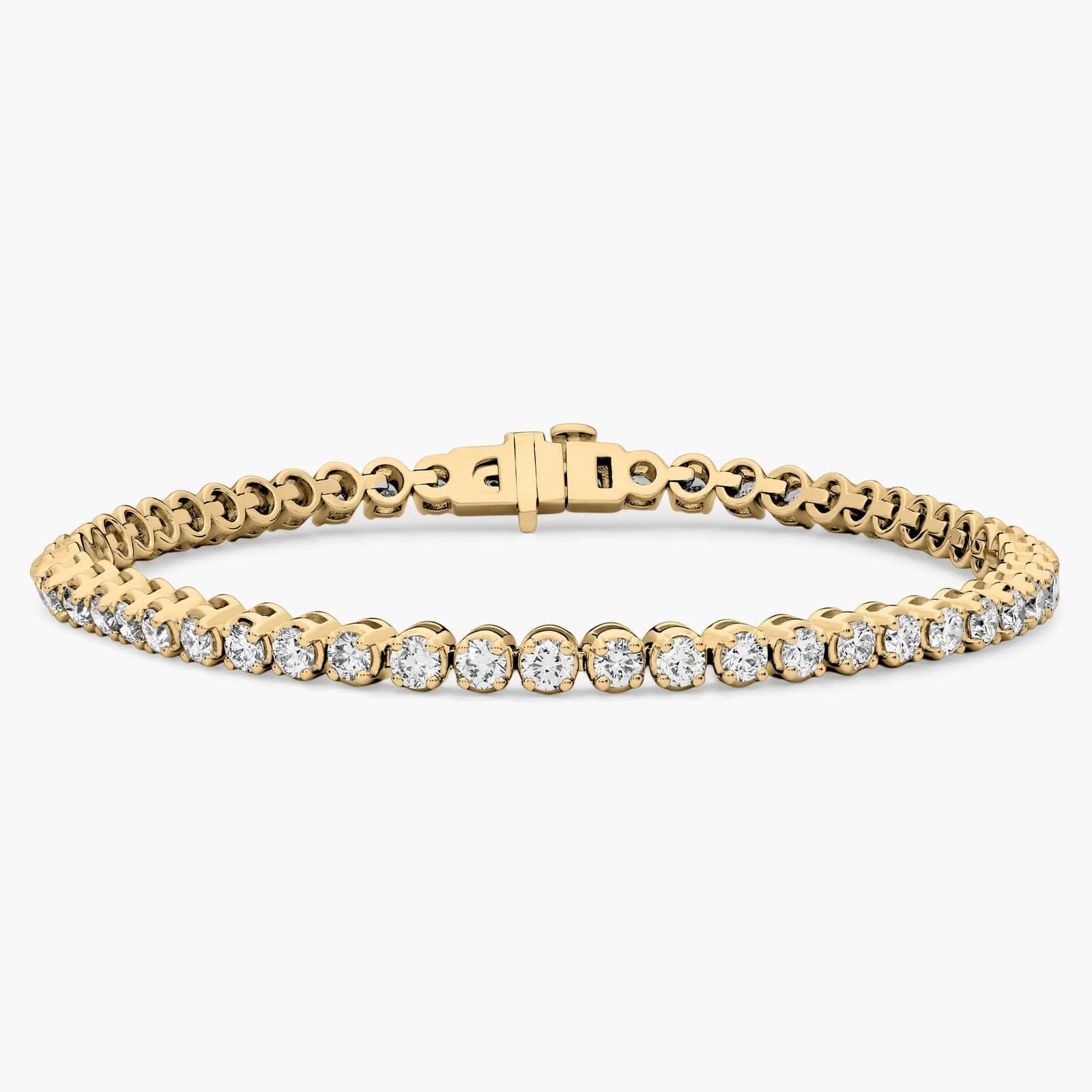 Nuit D’Or 4 CTW Natural Diamond Buttercup Tennis Bracelet in yellow gold, view 1