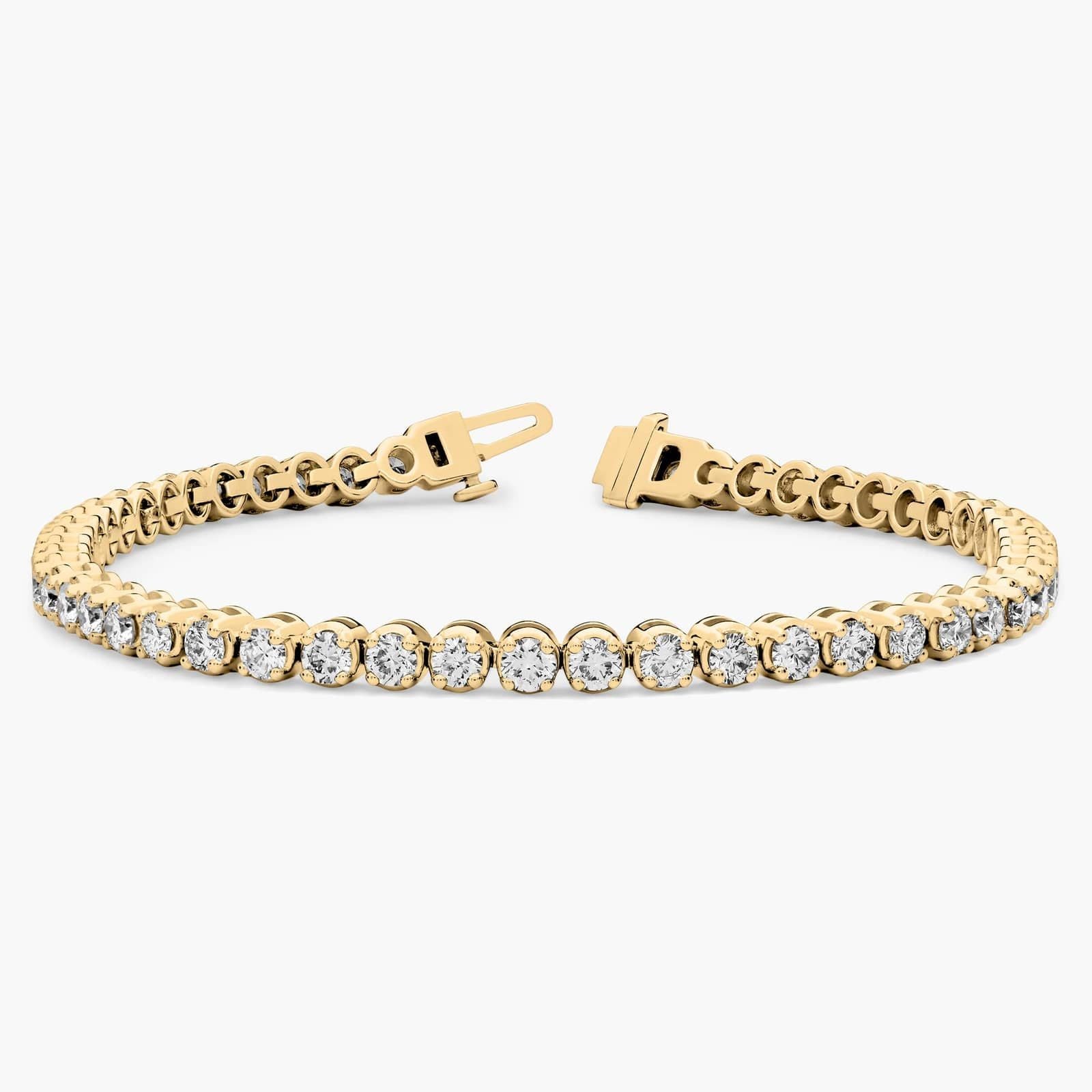 Nuit D’Or 4 CTW Natural Diamond Buttercup Tennis Bracelet in yellow gold, view 2
