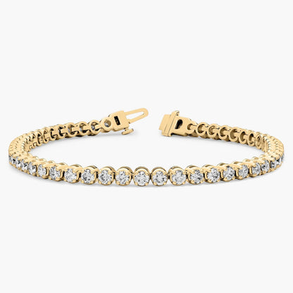 Nuit D’Or 4 CTW Natural Diamond Buttercup Tennis Bracelet in yellow gold, view 2