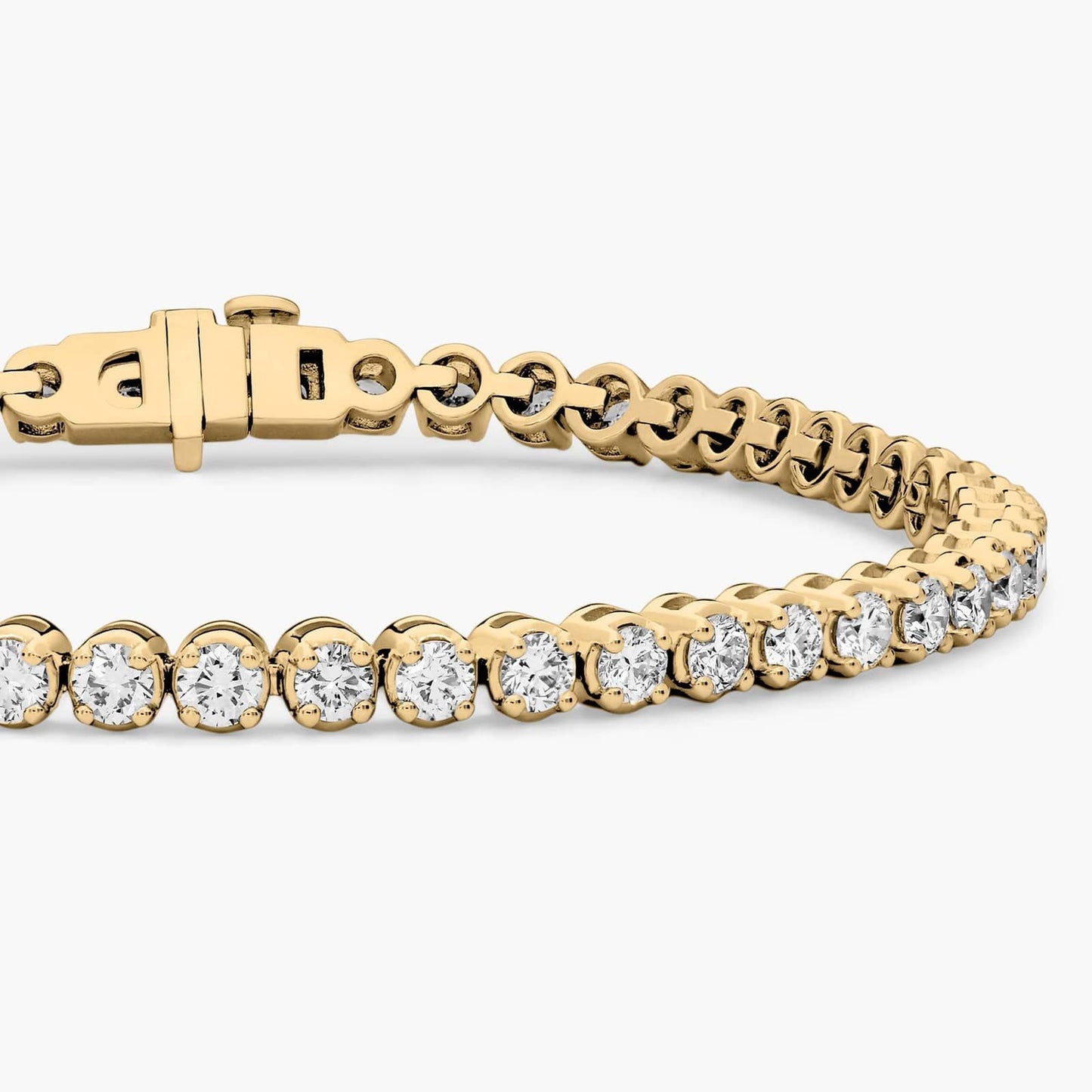 Nuit D’Or 4 CTW Natural Diamond Buttercup Tennis Bracelet in yellow gold, view 3