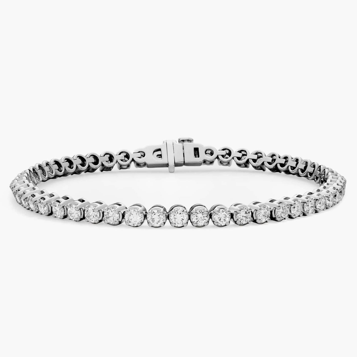 Nuit D’Or 5 CTW Natural Diamond Buttercup Tennis Bracelet in white gold, view 1