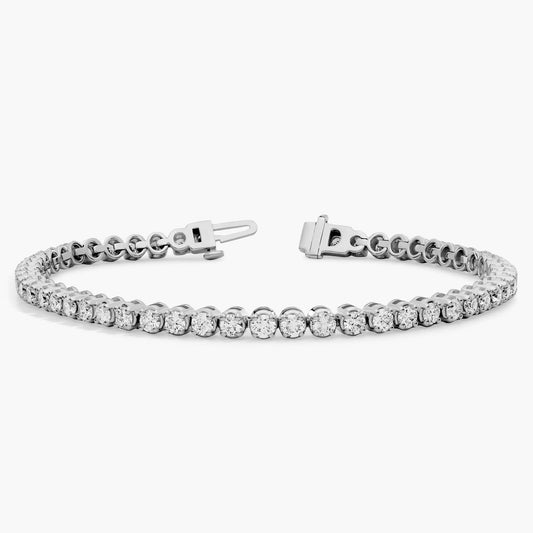 Nuit D’Or 5 CTW Natural Diamond Buttercup Tennis Bracelet in white gold, view 2