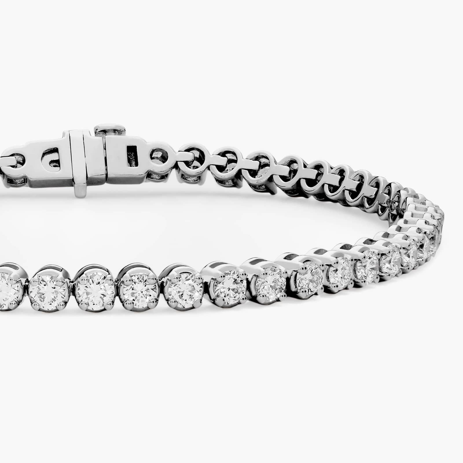 Nuit D’Or 5 CTW Natural Diamond Buttercup Tennis Bracelet in white gold, view 3