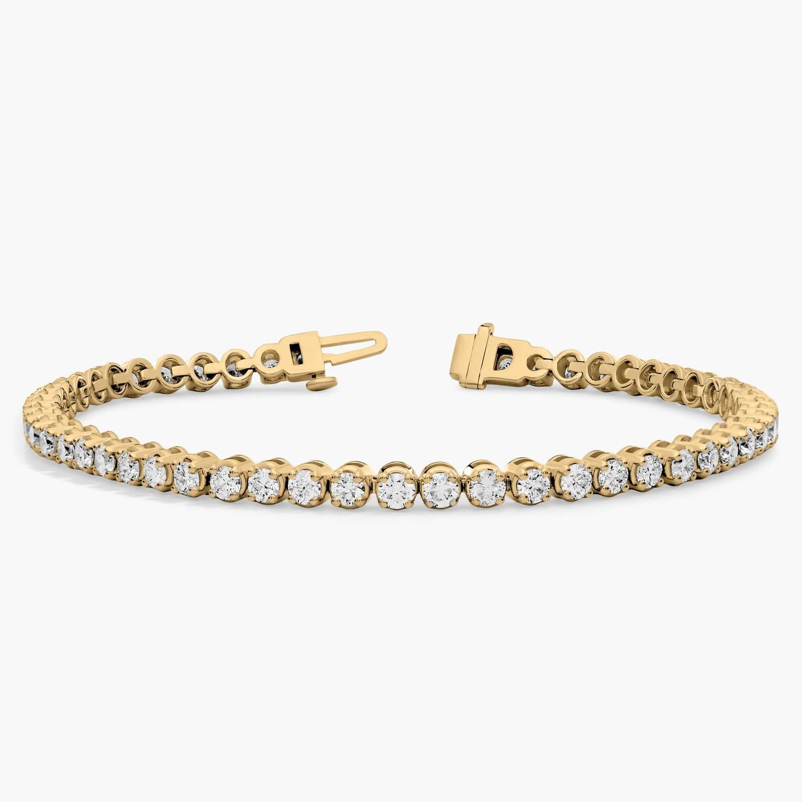 Nuit D’Or 5 CTW Natural Diamond Buttercup Tennis Bracelet in yellow gold, view 2