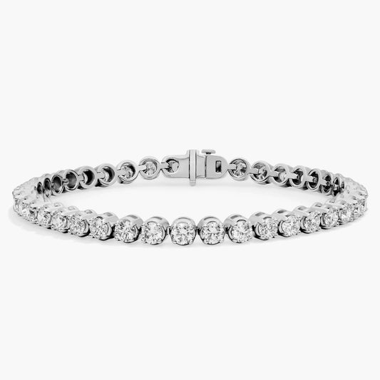 Nuit D’Or 7 CTW Natural Diamond Buttercup Tennis Bracelet in white gold, view 1