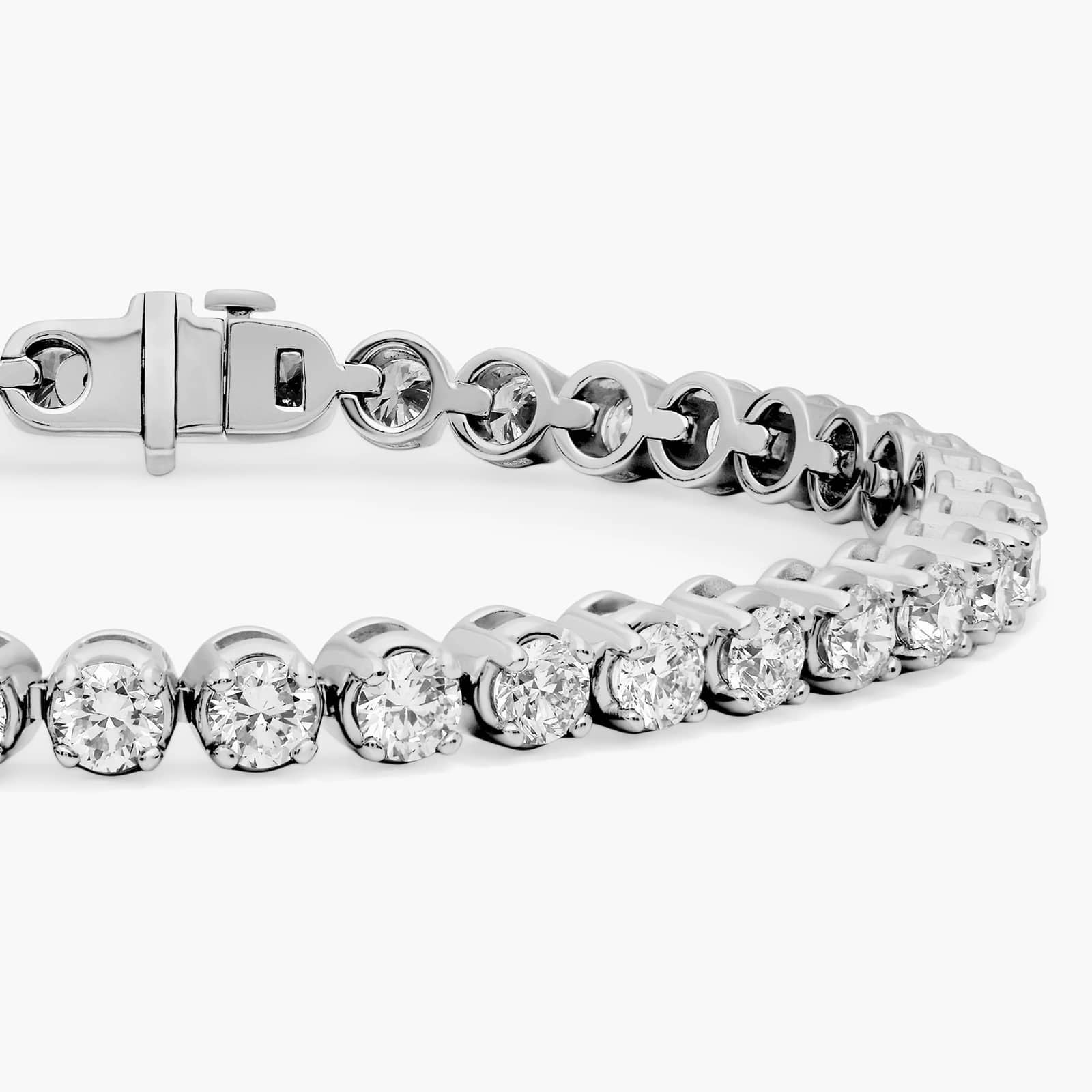 Nuit D’Or 7 CTW Natural Diamond Buttercup Tennis Bracelet in white gold, view 3