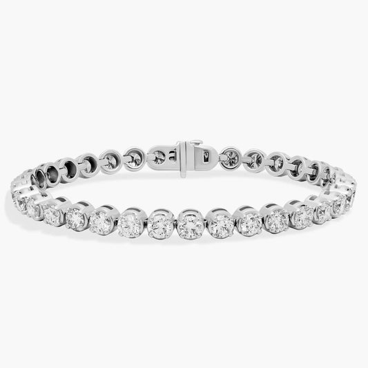 Nuit D’Or 10 CTW Natural Diamond Buttercup Tennis Bracelet in white gold, view 1