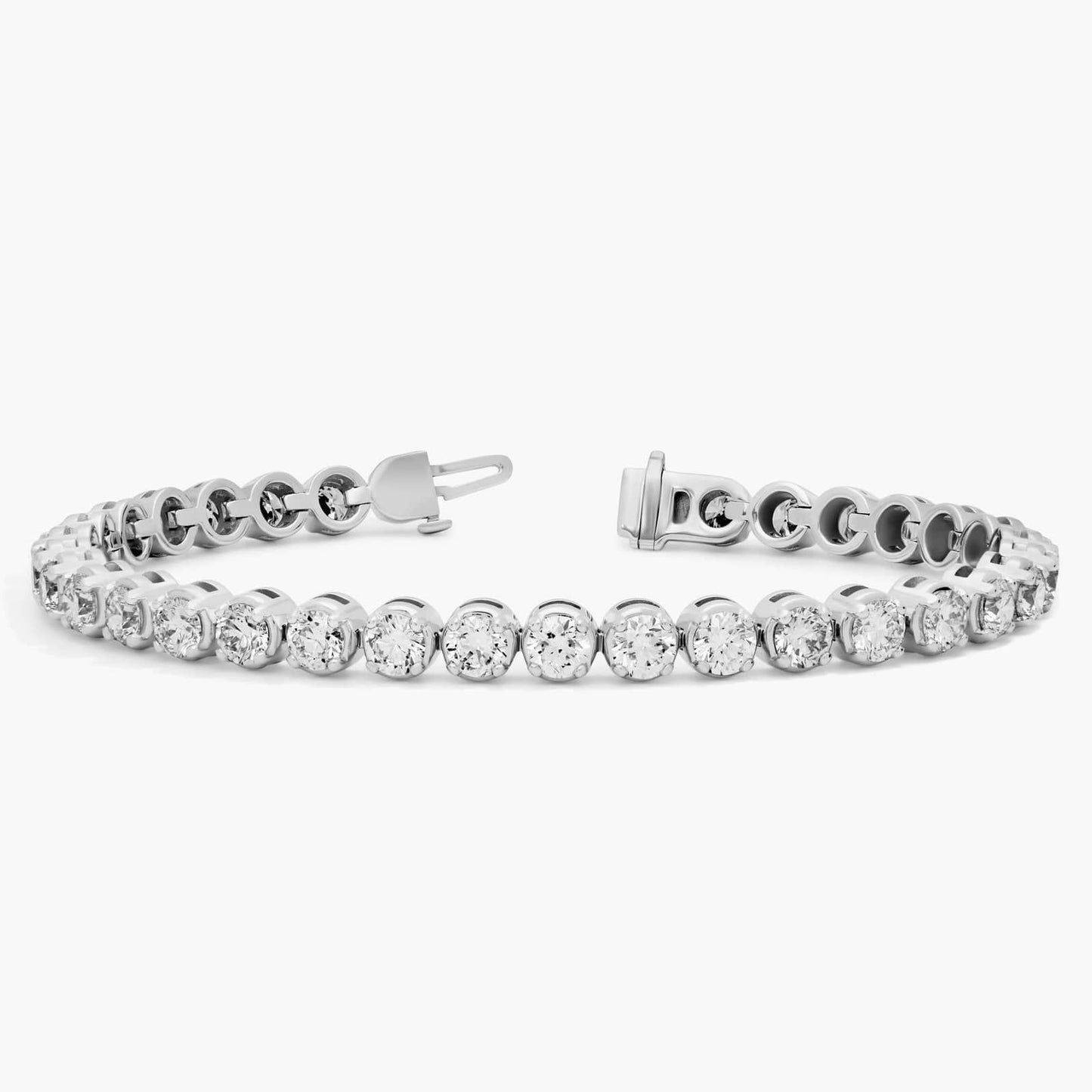 Nuit D’Or 10 CTW Natural Diamond Buttercup Tennis Bracelet in white gold, view 2