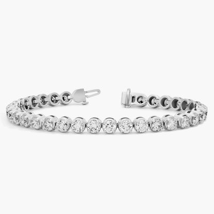 Nuit D’Or 10 CTW Natural Diamond Buttercup Tennis Bracelet in white gold, view 2