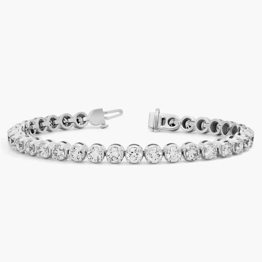 Nuit D’Or 10 CTW Natural Diamond Buttercup Tennis Bracelet in white gold, view 2
