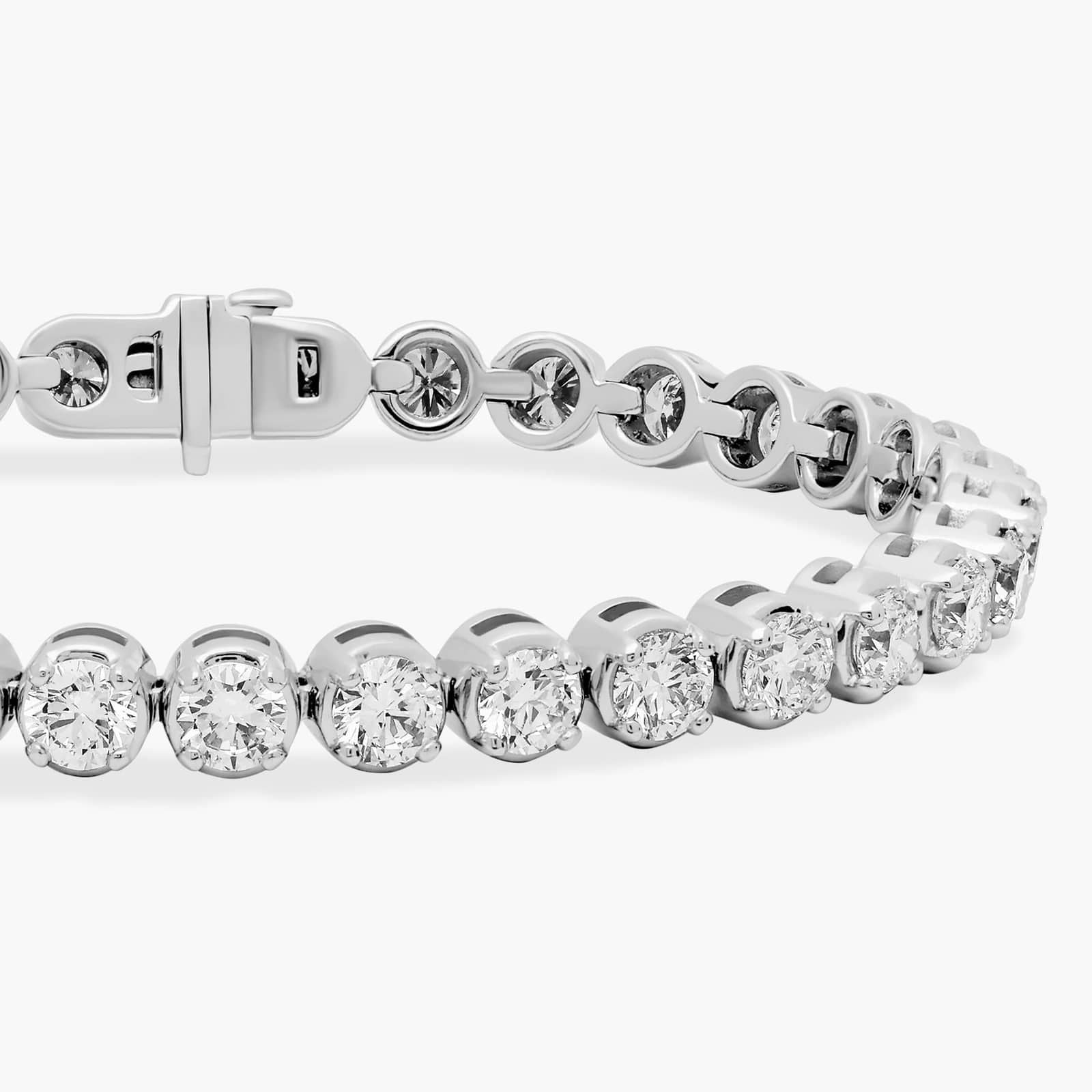 Nuit D’Or 10 CTW Natural Diamond Buttercup Tennis Bracelet in white gold, view 3