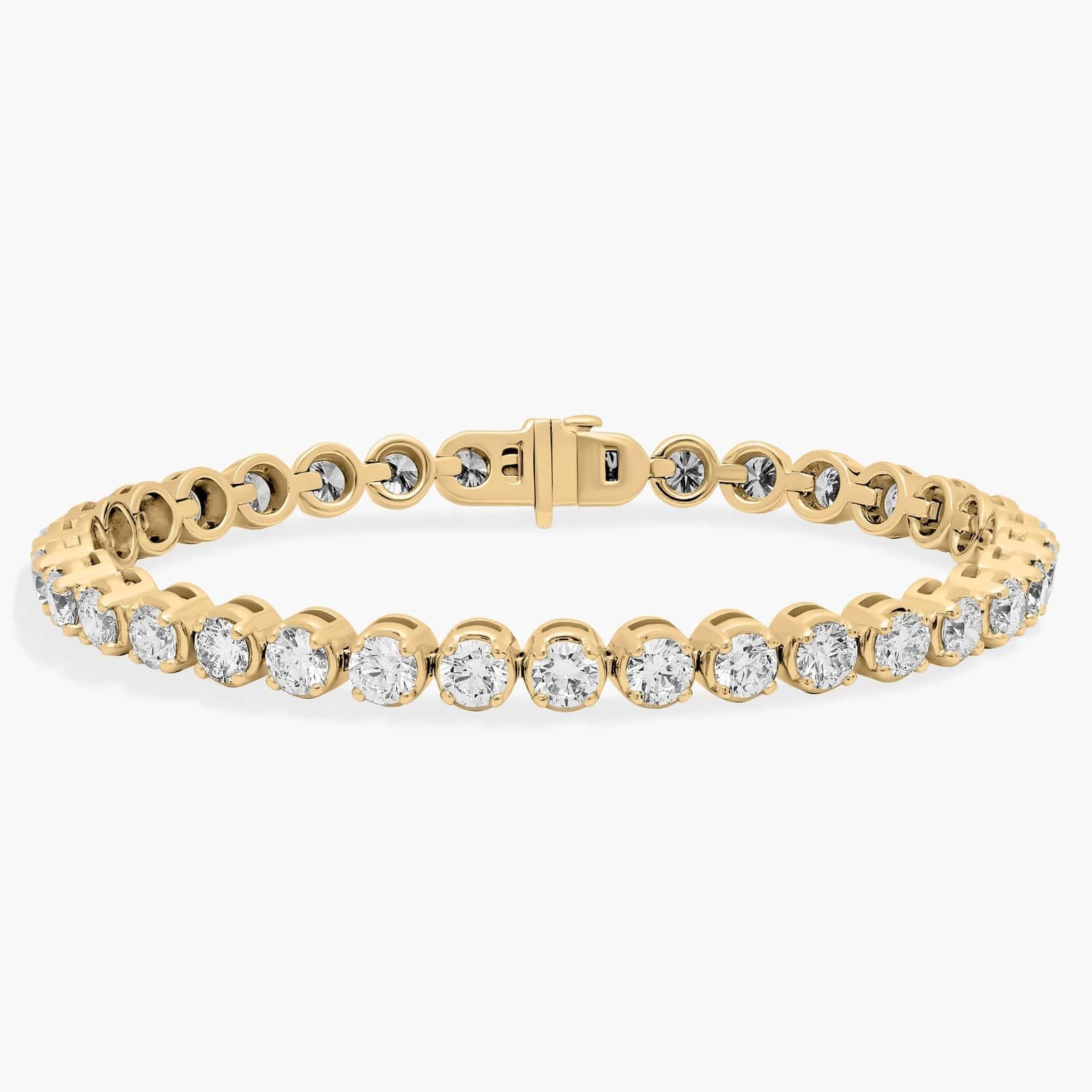 Nuit D’Or 10 CTW Natural Diamond Buttercup Tennis Bracelet in yellow gold, view 1