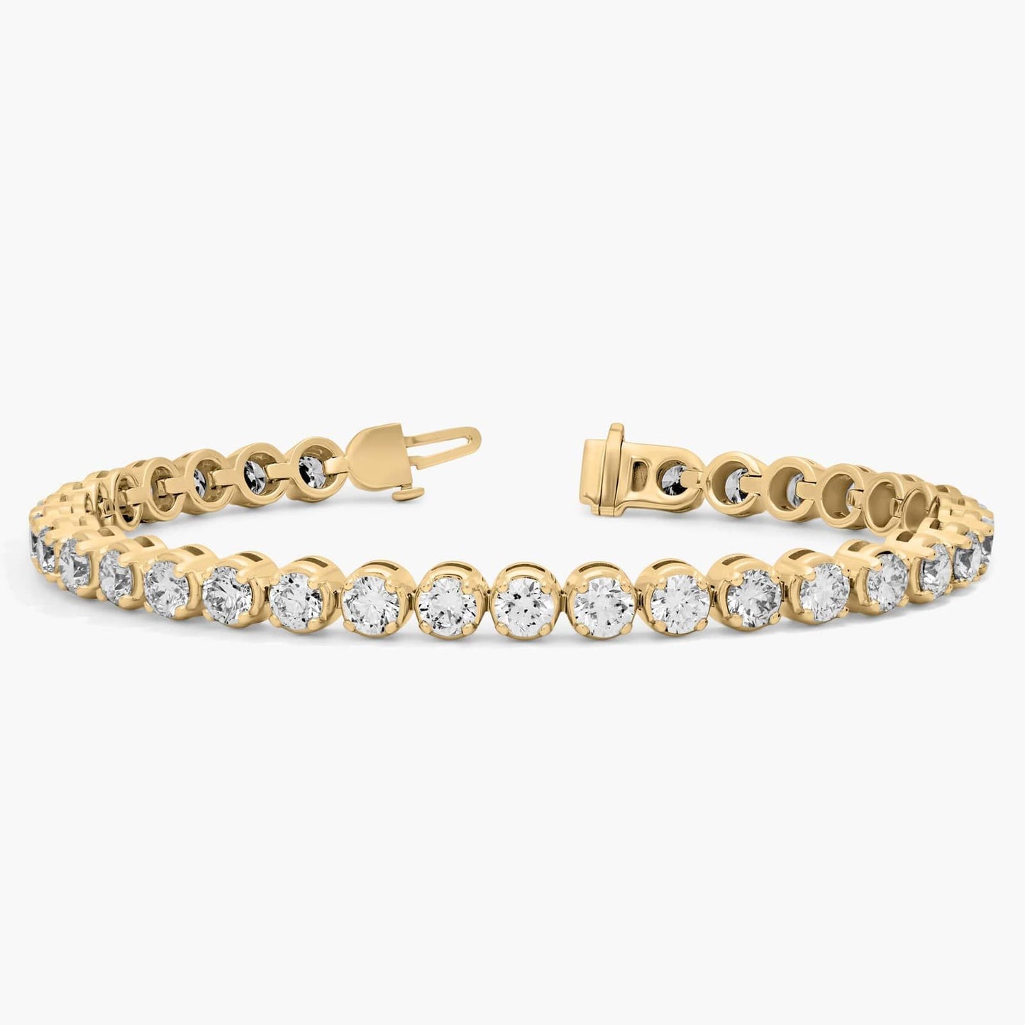 Nuit D’Or 10 CTW Natural Diamond Buttercup Tennis Bracelet in yellow gold, view 2