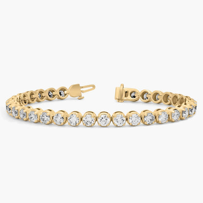Nuit D’Or 10 CTW Natural Diamond Buttercup Tennis Bracelet in yellow gold, view 2