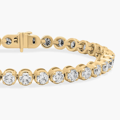 Nuit D’Or 10 CTW Natural Diamond Buttercup Tennis Bracelet in yellow gold, view 3
