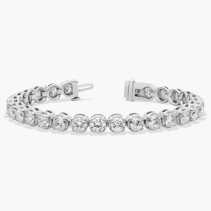 Nuit D’Or 15 CTW Natural Diamond Buttercup Tennis Bracelet in white gold, view 2