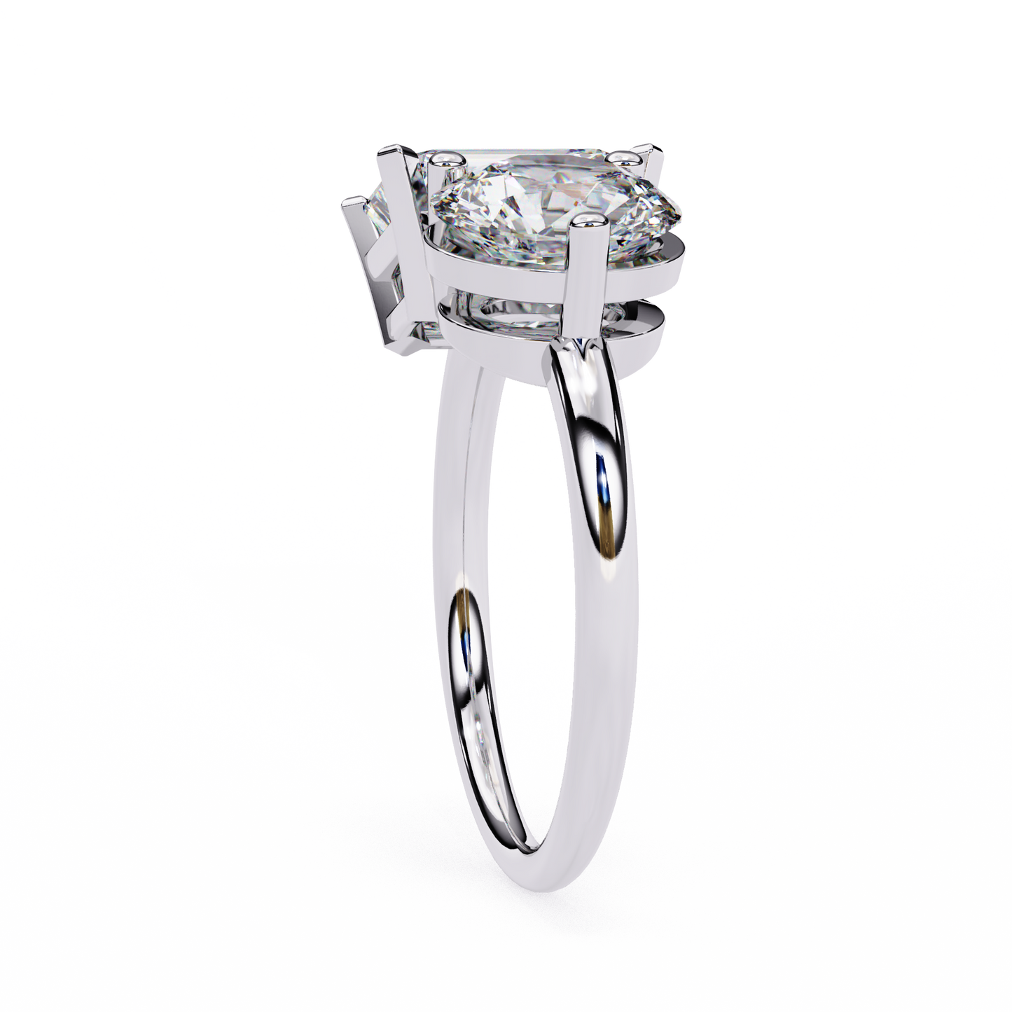 Toi et Moi Emerald & Round – Lab Diamond Twin-Stone Ring in 14K Gold