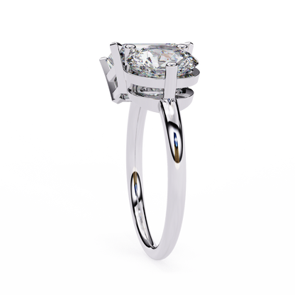 Toi et Moi Emerald & Round – Lab Diamond Twin-Stone Ring in 14K Gold