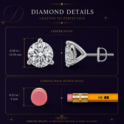 5.0CTW 14K Lab-Grown Prong-Set Round Diamond Martini Stud Earrings