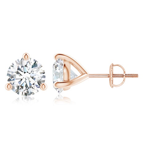3.0CTW 14K Lab-Grown Prong-Set Round Diamond Martini Stud Earrings