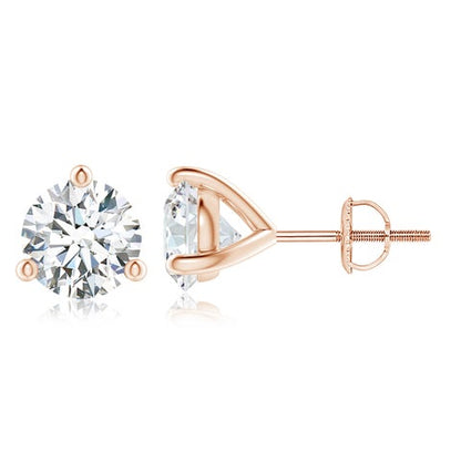 3.0CTW 14K Lab-Grown Prong-Set Round Diamond Martini Stud Earrings