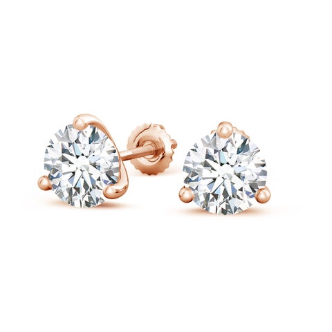 3.0CTW 14K Lab-Grown Prong-Set Round Diamond Martini Stud Earrings