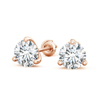 3.0CTW 14K Lab-Grown Prong-Set Round Diamond Martini Stud Earrings