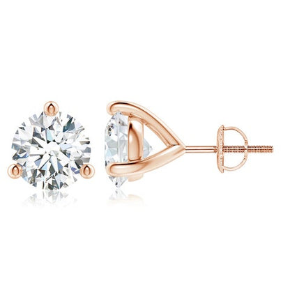 5.0CTW 14K Lab-Grown Prong-Set Round Diamond Martini Stud Earrings