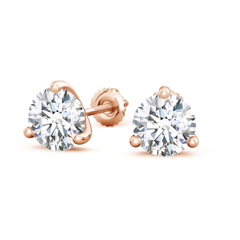 5.0CTW 14K Lab-Grown Prong-Set Round Diamond Martini Stud Earrings