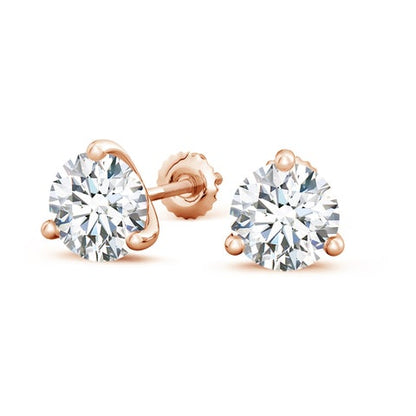 5.0CTW 14K Lab-Grown Prong-Set Round Diamond Martini Stud Earrings