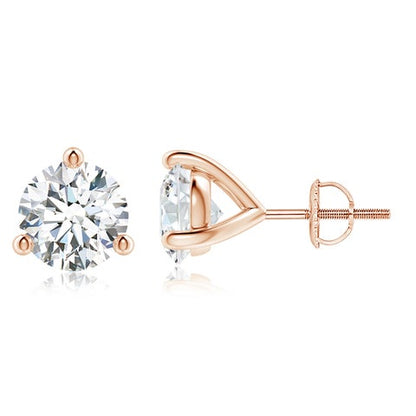 4.0CTW 14K Lab-Grown Prong-Set Round Diamond Martini Stud Earrings