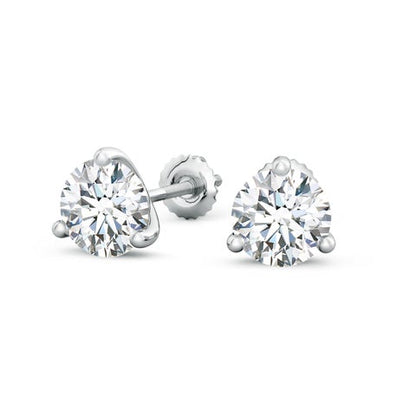 2.0CTW 14K Lab-Grown Prong-Set Round Diamond Martini Stud Earrings