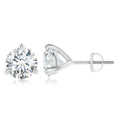 3.0CTW 14K Lab-Grown Prong-Set Round Diamond Martini Stud Earrings