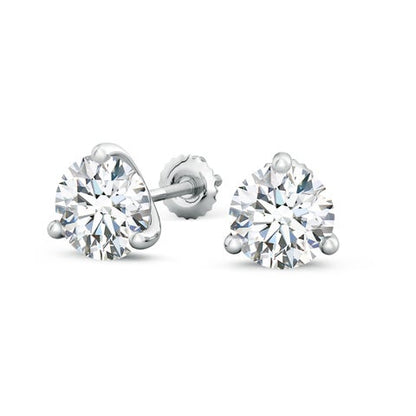 3.0CTW 14K Lab-Grown Prong-Set Round Diamond Martini Stud Earrings