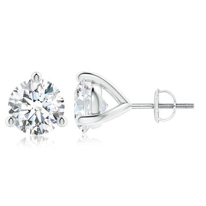 5.0CTW 14K Lab-Grown Prong-Set Round Diamond Martini Stud Earrings