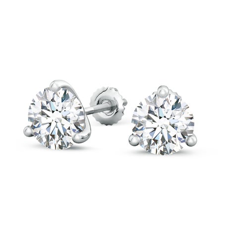 5.0CTW 14K Lab-Grown Prong-Set Round Diamond Martini Stud Earrings