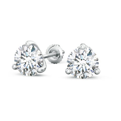5.0CTW 14K Lab-Grown Prong-Set Round Diamond Martini Stud Earrings