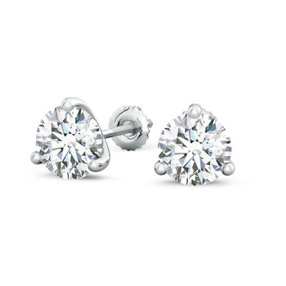 4.0CTW 14K Lab-Grown Prong-Set Round Diamond Martini Stud Earrings