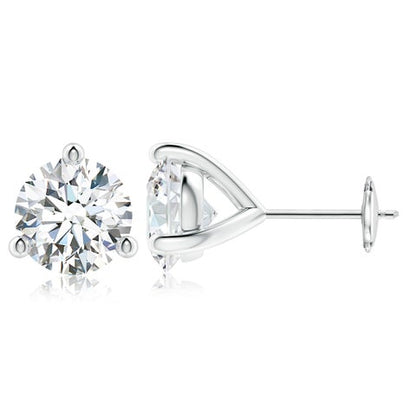 6.0CTW 14K Lab-Grown Prong-Set Round Diamond Martini Stud Earrings