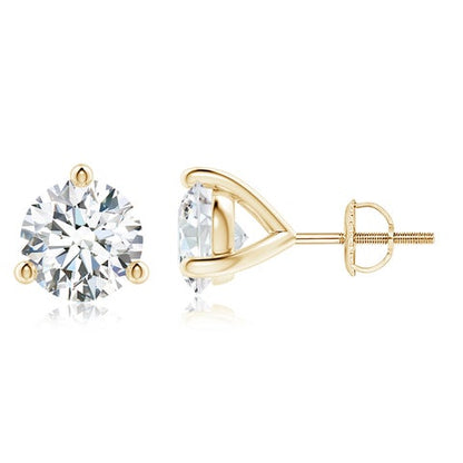 4.0CTW 14K Lab-Grown Prong-Set Round Diamond Martini Stud Earrings