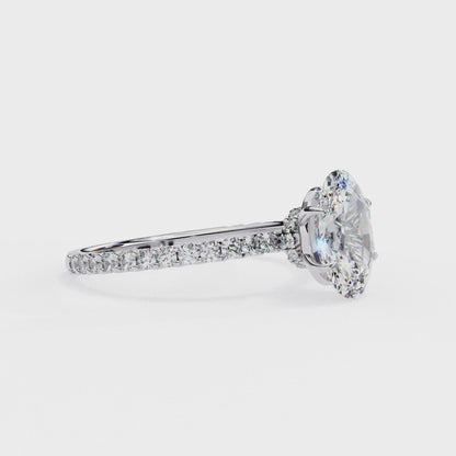Oval Parallel – Lab Diamond Ring with Dual Shank in 14K Gold