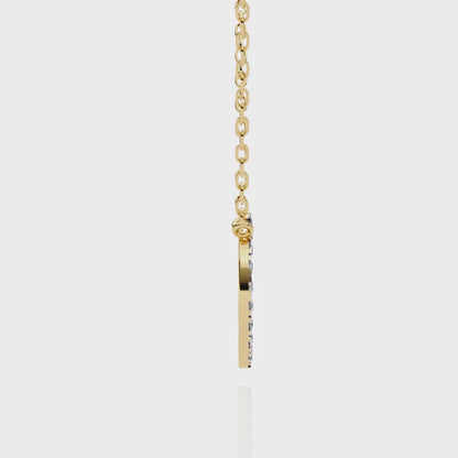 Twinkle Row – Round Lab Diamond Curved Bar Necklace