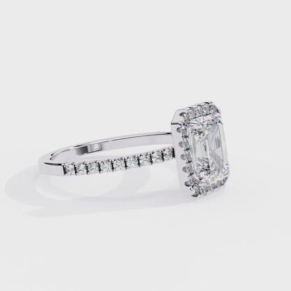 Imperial Emerald – Emerald Cut Lab Diamond Statement Ring in 14K Gold