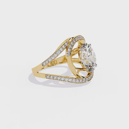 Celestial Orbit – Oval Diamond Wrap Ring in 14K Gold