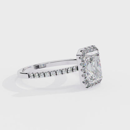 Radiance Arc – Radiant Diamond Fan-Set Ring in 14K Gold